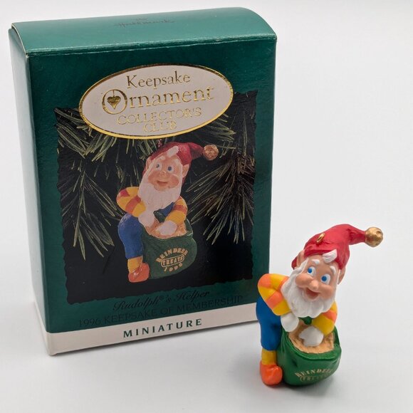 Hallmark Keepsake Rudolph's Helper 1996 Miniature Ornament, Membership Gift - Picture 2 of 11